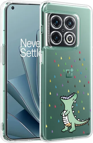 Vista 10 de Unov Funda compatible con OnePlus 10 Pro 5G transparente con diseño de TPU suave, absorción de golpes, diseño delgado en relieve patrón protector