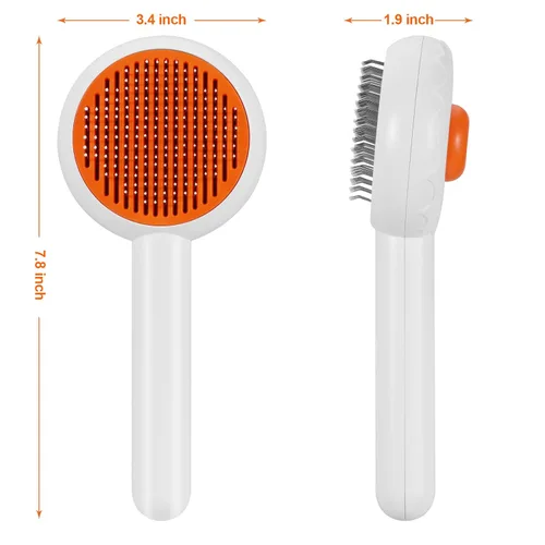 Vista 2 de Cepillo de aseo deslizante autolimpiante para mascotas, cepillos de gato para gatos de interior, herramienta de peine para perros para quitar
