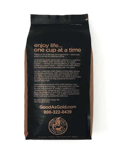 Vista 2 de Granos de café de Chiapas mexicano (5 libras), comercio justo, tostado medio, tostadores de café Good As Gold