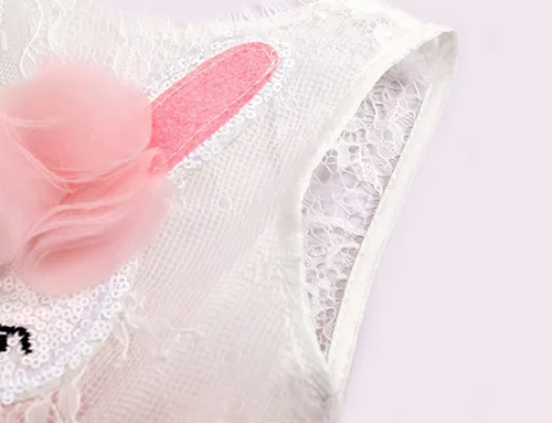 Vista 4 de Vestido de cumpleaños para niña, sin mangas, con capas de tul, tutú de princesa, vestido de primer cumpleaños, ropa de verano Rosado