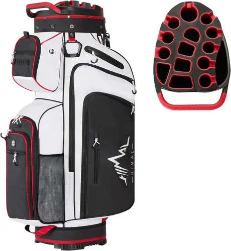 Vista 13 de UNIHIMAL Bolsa de carrito de golf de 14 vías, bolsa de golf de longitud completa premium para hombres con bolsillo magnético de cuero, asas