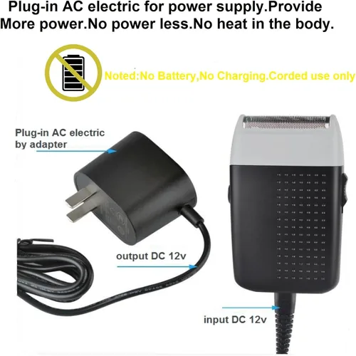 Vista 3 de Afeitadora eléctrica con cable, afeitadora profesional de afeitado cerrado, afeitadoras de cabeza calva para hombres, cortadora