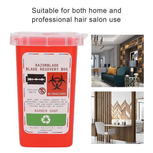 Vista 4 de Contenedor abatible de cuarto de galón, contenedor de hoja de eliminación de desecho, caja de recolección de eliminación de peluquería [rojo]