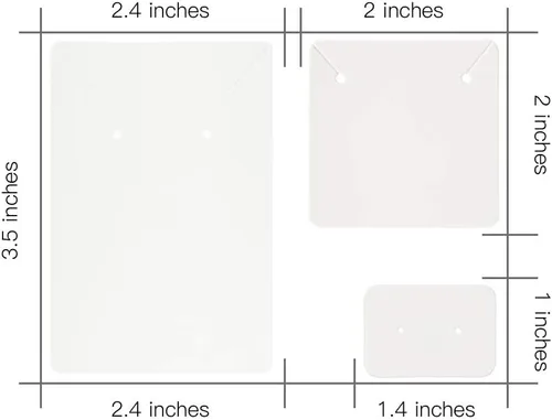 Vista 5 de Calculs Tarjetas de joyería para collares y aretes, soporte para tarjetas, tarjetas de papel en blanco de varios tamaños para aretes y collares