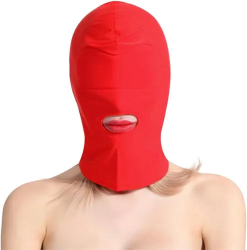 Vista 7 de ITODA Pasamontañas de cobertura completa para la cabeza sexual, máscara elástica de elastano, boca abierta, cosplay, Halloween Beige