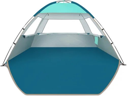 Vista 15 de COMMOUDS Carpa de Playa con Sombra Solar para 3/4-5/6-7/8-10 Personas, Refugio Solar de Playa con Toldo UPF 50+, Liviana, Fácil de Instalar