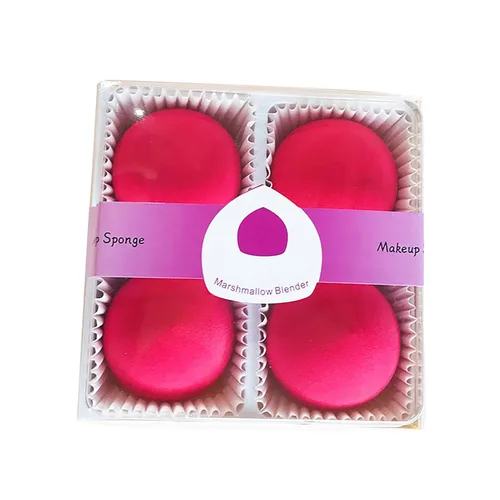 Vista 4 de Esponja de maquillaje de malvavisco, 4 unidades, sin látex y vegana, súper suave, seca, húmeda, esponja de belleza usada para base, polvo y crema BB