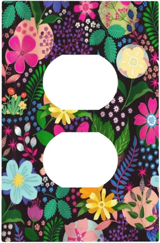 Vista 111 de Cubiertas de Placa de Pared Dúplex Individual Bosque Otoñal Hojas de Arce, Cubierta de Interruptor de Luz 1 Gang, Placa de Salida Decorativa