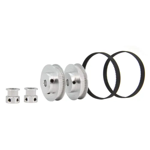Vista 2 de Zeberoxyz Juego de 2 ruedas síncronas GT2 de 20 y 60 dientes, polea de sincronización de aluminio de 0.315 in de diámetro con 2 piezas de longitud