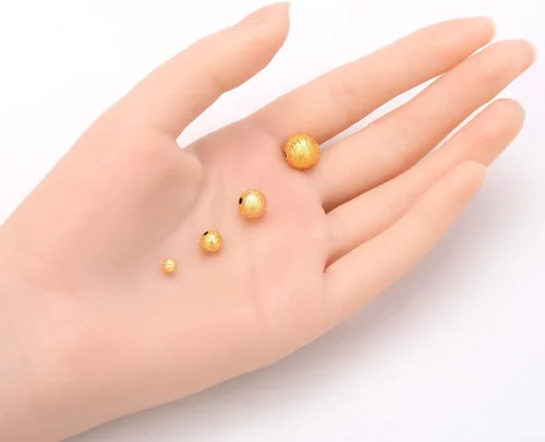 Vista 6 de Adabele - 100 cuentas redondas con patrón de cinta corrugada de 0.157 pulgadas, resistentes al deslustre, chapadas en oro amarillo de 18 quilates