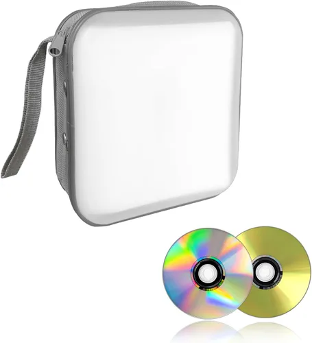 Vista 11 de Augeny Estuche de CD de capacidad para 48 unidades, soporte portátil de plástico duro para DVD, carpeta de almacenamiento de discos para automóvil