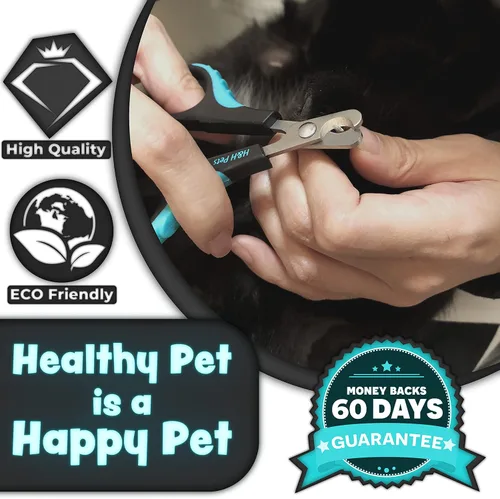 Vista 5 de Cortaúñas para gatos de H&H Pets - Cortador profesional de garras de acero inoxidable afilado con mangos antideslizantes resistentes - para cortar