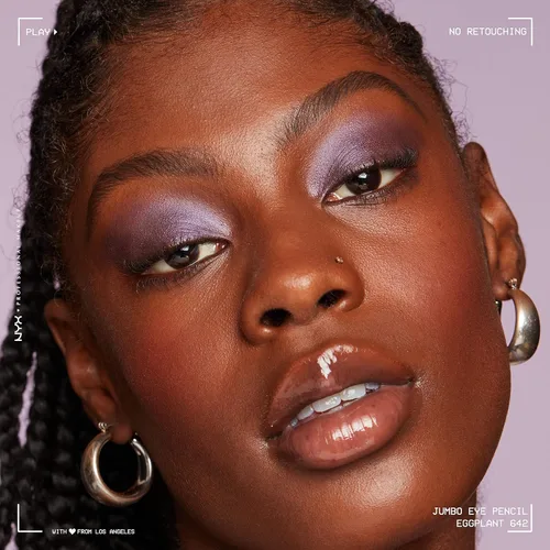 Vista 2 de NYX PROFESSIONAL MAKEUP Lápiz de ojos jumbo, barra de sombra de ojos mezclable y lápiz delineador de ojos, berenjena (violeta)