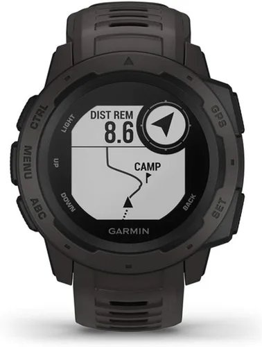 Vista 5 de Garmin Instinct, reloj resistente para exteriores con GPS, cuenta con Glonass y Galileo, monitoreo de frecuencia cardíaca y brújula de 3 ejes