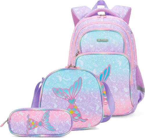 Wawakube Juego de 3 mochilas de dinosaurio para niños con caja de almuerzo, bolsa de libro escolar para niños primarios preescolares