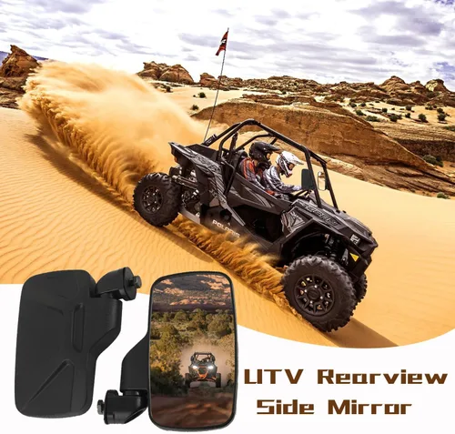 Vista 4 de KARSEE UTV Side Mirrors Adjustable for 1.5" - 2" Roll Bar Cage Universal UTV Rear View Mirror Compatible With Polaris RZR Arctic Cat Honda Pioneer