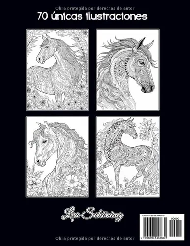 Vista 2 de Caballos Libro de Colorear 70 Hermosos Mandalas de Caballos para Controlar el Estrés y Relajarse (Spanish Edition)