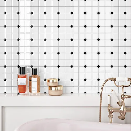 Vista 4 de Azulejos de metro 3D para despegar y pegar, 10 hojas para cocina, despegar y pegar, azulejos de pared autoadhesivos de 12 x 12 pulgadas, azulejos