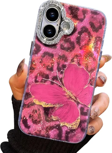 Vista 48 de I-MGAE-IN-AR - Funda diseñada para iPhone 12 y 12 Pro, diseño de mariposa plateada brillante, funda protectora de poliuretano termoplástico, suave