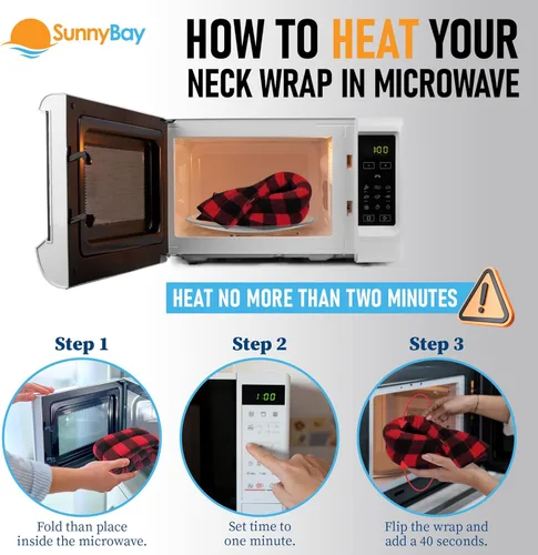 Vista 6 de SunnyBay - Almohadilla de calentamiento para microondas, envoltura térmica para cuello y hombros apta para microondas, paquete de calor o hielo