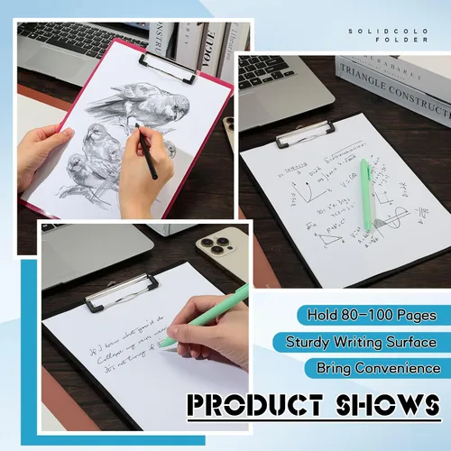 Vista 5 de Yeaqee 24 Pcs Thank You Plastic Clipboards 12.5 x 9 Inch Clipboard with Low Profile Clip A4 Letter Size Clip Boards Inspirational Employee