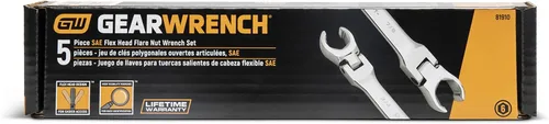 Vista 5 de GEARWRENCH 5 piezas, juego de llaves de tuerca cónica de cabeza flexible, SAE - 81910