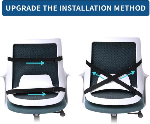 Vista 8 de Cojín de asiento de espuma viscoelástica y almohada de apoyo lumbar para silla de oficina, automóvil, silla de ruedas, almohadilla ortopédica