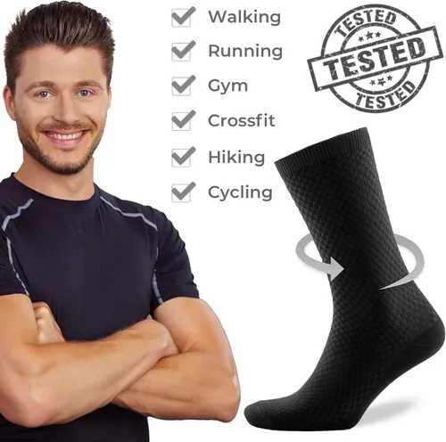 Vista 5 de NUDUS Tobillo de bambú para hombre, cuarto de año, calcetines de vestir, caja de regalo de 5 pares, calidad prémium