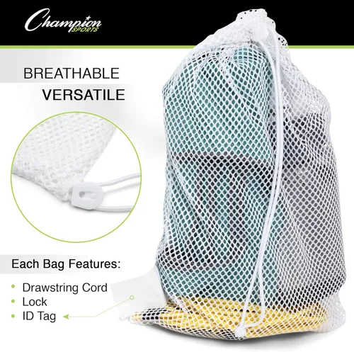 Vista 5 de Champion Sports Equipment Bag, Mesh, 12" X 18