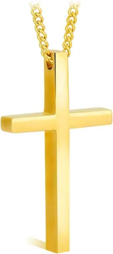 Vista 15 de Ovian Collar de cruz lateral para mujer, chapado en oro de 18 quilates, acero inoxidable, gargantilla religiosa cristiana