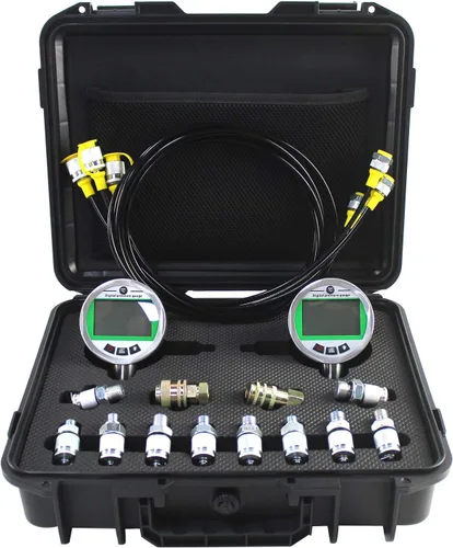 SINOCMP Kit de manómetro digital con mangueras de prueba, kit de prueba de presión de agua de gas hidráulico con juego de retroiluminación (2 70MPA