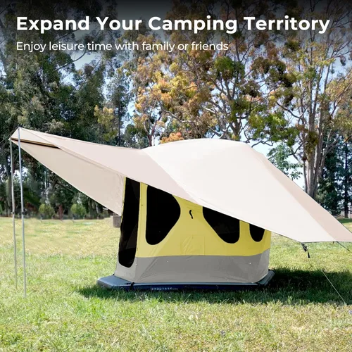 Vista 4 de ACACIA Toldo para 2-3 personas para sistema de campamento Space Acacia, lona de camping impermeable PU2000 para camping de 4 estaciones, lona