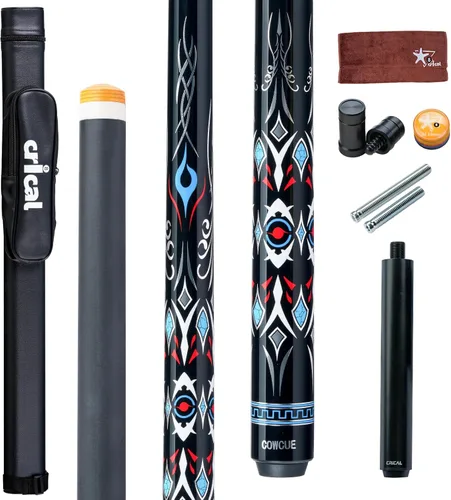 Vista 12 de CRICAL Carbon Fiber Pool Cue COWCUE Series Low Deflection Billiards Cue Stick 58" Professional Pool Table Sticks for Adults -12.5mm Tip, Weight 19OZ