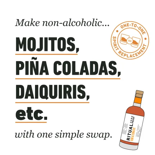 Vista 6 de RITUAL Zero Proof Ron & Aperitif Alternativas Bebidas espirituosas sin alcohol galardonadas 25.4 onzas líquidas cada uno Bajo y sin calorías
