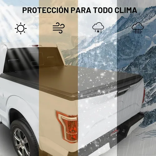 Vista 6 de Cubierta enrollable suave para Ford F-150 2004-2026 de 5.5 pies Soft Roll Up Negro mate