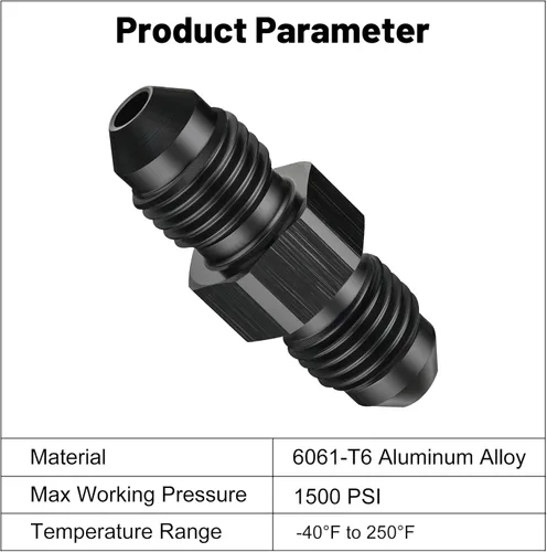 Vista 3 de EVIL ENERGY 3AN Macho a Macho Adaptador de Unión de Acoplador de Manguera de Combustible Recto, 2 Piezas Negras