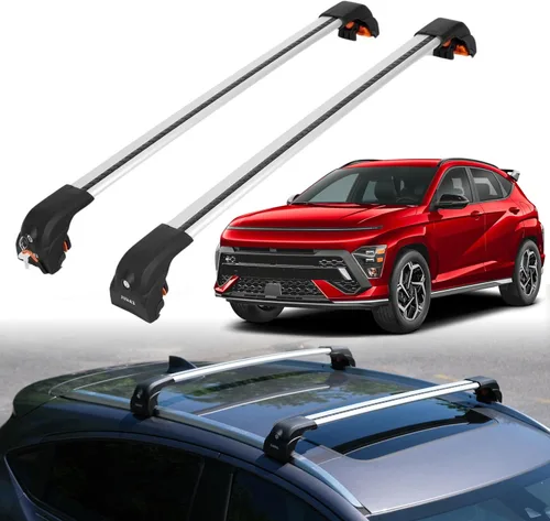 Vista 11 de ERKUL Barras Transversales de Techo Actualizadas para Hyundai Kona 2018-2023 Barras Transversales de Aluminio con Bloqueo Antirrobo para Techo