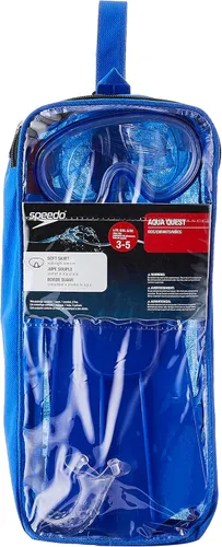 Vista 6 de Speedo Aqua Quest - Juego de máscara de natación, esnórquel y aletas océano azul