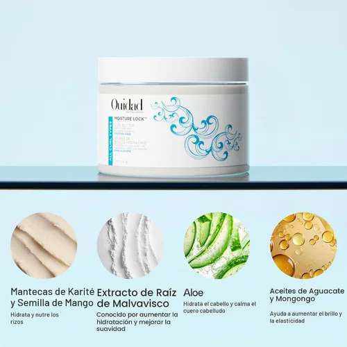Vista 3 de Ouidad Moisture Lock - Mantequilla para rizos, 11 onzas, crema nutritiva e hidratante con semillas de mango, manteca de karité y aceite de aguacate