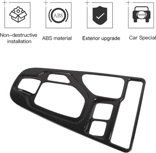 Vista 2 de JeCar Cubierta de Panel de Cambio de Marchas de Fibra de Carbono para Interior Compatible con Jeep Cherokee 2019 2020 2021 2022 Accesorios Interiores