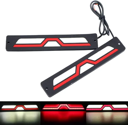 Vista 9 de YSY 2 bombillas LED de doble color blanco ámbar COB luces de circulación diurna luz de giro flexible DRL luz diurna luz de conducción impermeable