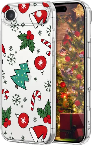 Vista 36 de Newseego Funda de Navidad para iPhone 13, Serie Linda a Prueba de Golpes Anti-Amarillo PC Duro + Parachoques TPU Cubierta Protectora para Mujeres