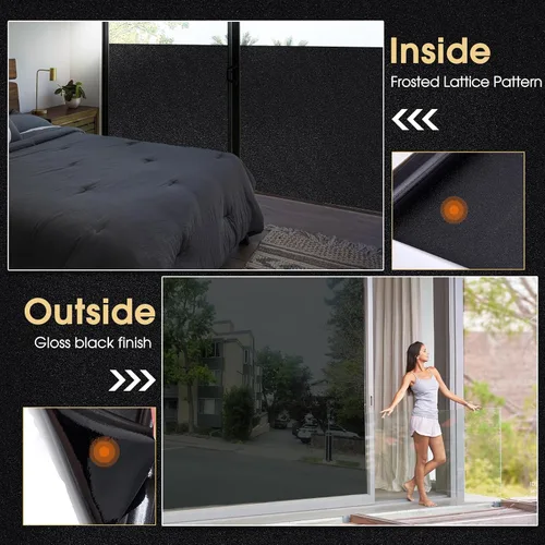 Vista 7 de Coavas Película opaca de privacidad para ventana, total 100% bloqueo de luz, oscurecimiento de habitación, tinte de ventana para el hogar