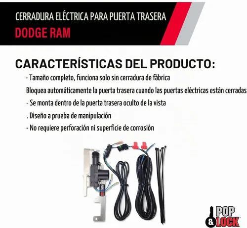 Vista 3 de Pop & Lock PL8340 Cerradura de portón trasero eléctrico para modelos Dodge Ram 1500, 2500 y 3500