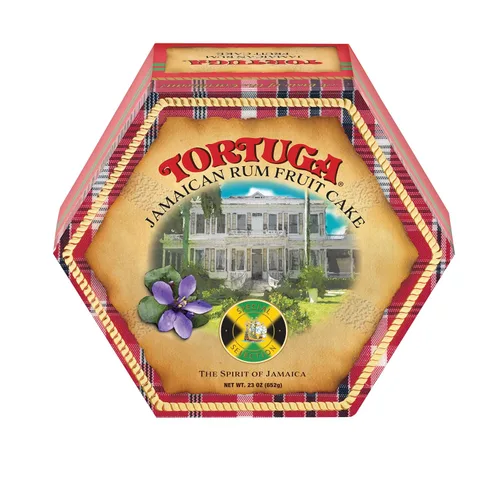 Tortuga Pastel de Frutas Navideño Jamaiquino - 23oz - Un Exquisito Pastel de Frutas con Ron para Rellenos de Calcetín, Cestas de Regalo - Pasteles