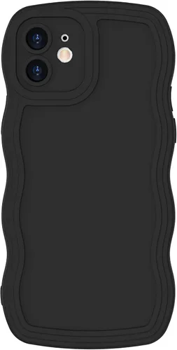 Vista 26 de Anuck Funda para iPhone 11 Case Wave, diseño de marco ondulado para mujeres y niñas, linda funda de teléfono estética ondulada de color sólido, TPU