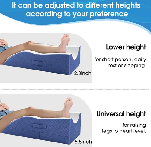 Vista 6 de Almohadas de elevación TranquilRelax para piernas después de cirugía, almohada de cuña de espuma viscoelástica ajustable para lesiones o descanso
