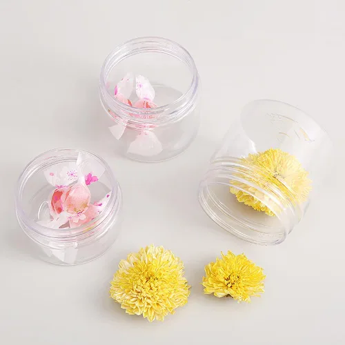 Vista 4 de 10 frascos de plástico recargables de 1.0 fl oz y 1 oz pequeños frascos para cosméticos, tarros redondos transparentes, tarros vacíos para cremas