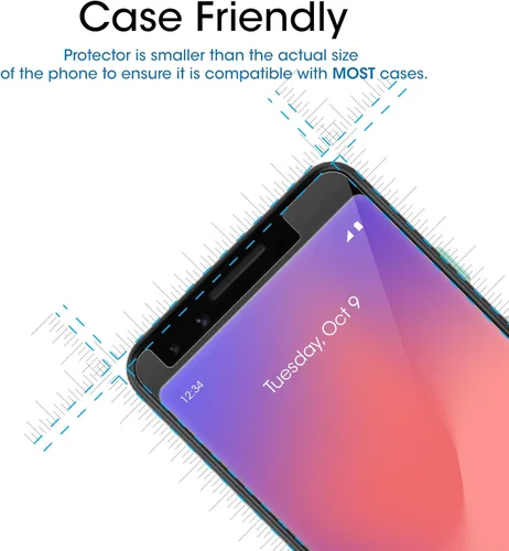 Vista 4 de amFilm Paquete de 3 protectores de pantalla de vidrio templado para Google Pixel 3 (2018)