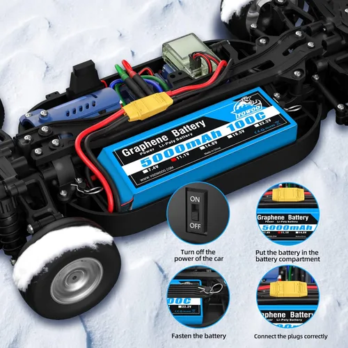 Vista 6 de Yowoo Batería de grafeno 3S 5000mAh 100C 11.1V LiPo RC Batería con enchufe XT90 para vehículos a escala 1/8 Arrma Slash VXL Slash 4x4 VXL E-maxx